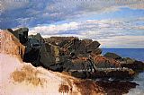 William Bradford Canvas Paintings - Rock Study at Nahant, Massachusetts